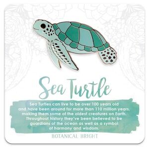 Sea Turtle Enamel Pin - Gold Plated Nature Jewelry - Beach & Ocean Animal Brooch